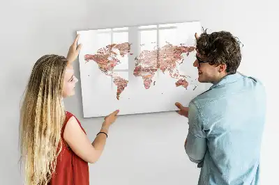 Magnetische Schreibtafel mit Motiv Alte Karte auf Ziegeln