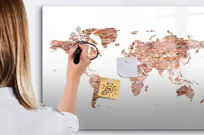 Magnetische Schreibtafel mit Motiv Alte Karte auf Ziegeln