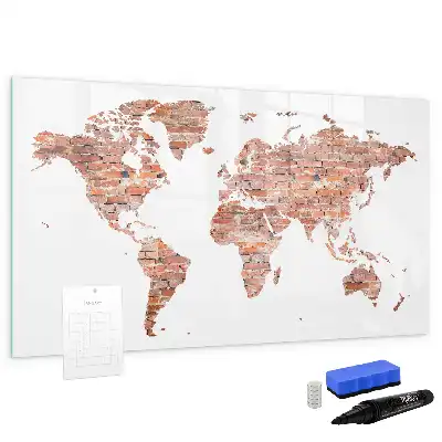 Magnetische Schreibtafel mit Motiv Alte Karte auf Ziegeln