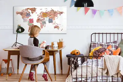 Magnetische Schreibtafel mit Motiv Alte Karte auf Ziegeln