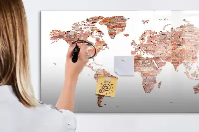 Magnetische Schreibtafel mit Motiv Alte Karte auf Ziegeln