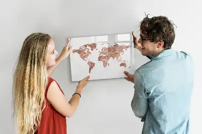 Magnetische Schreibtafel mit Motiv Alte Karte auf Ziegeln