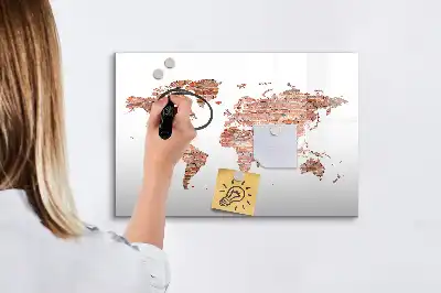 Magnetische Schreibtafel mit Motiv Alte Karte auf Ziegeln