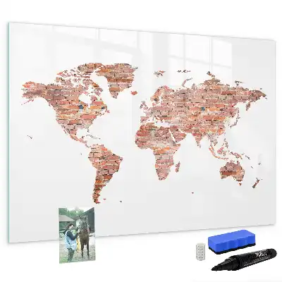 Magnetische Schreibtafel mit Motiv Alte Karte auf Ziegeln