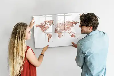 Magnetische Schreibtafel mit Motiv Alte Karte auf Ziegeln