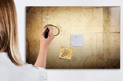 Schreib-Magnettafel mit Motiv Alte Weltkarte