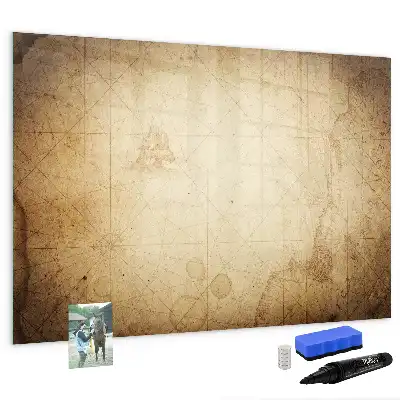 Schreib-Magnettafel mit Motiv Alte Weltkarte