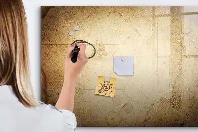 Schreib-Magnettafel mit Motiv Alte Weltkarte