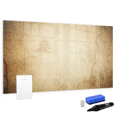Schreib-Magnettafel mit Motiv Alte Weltkarte