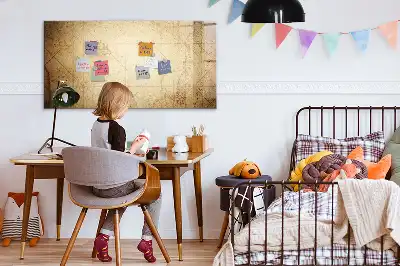 Schreib-Magnettafel mit Motiv Alte Weltkarte