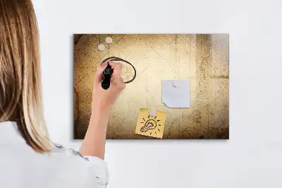Schreib-Magnettafel mit Motiv Alte Weltkarte