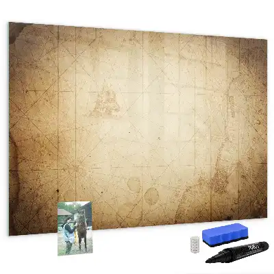 Schreib-Magnettafel mit Motiv Alte Weltkarte