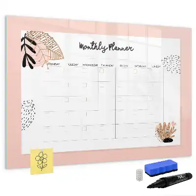 Schreib-Magnettafel mit Blumenmotiv