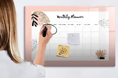 Schreib-Magnettafel mit Blumenmotiv