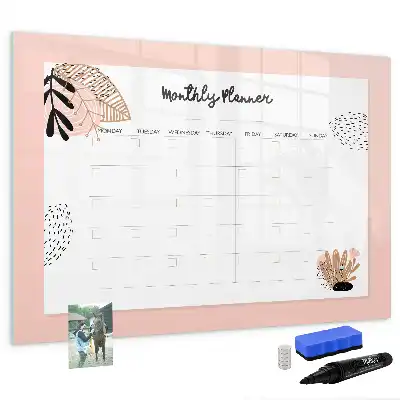 Schreib-Magnettafel mit Blumenmotiv