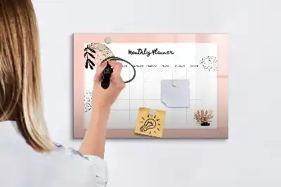 Schreib-Magnettafel mit Blumenmotiv