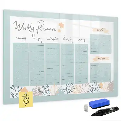 Schreib-Magnettafel als Wochenstundenplan
