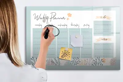 Schreib-Magnettafel als Wochenstundenplan