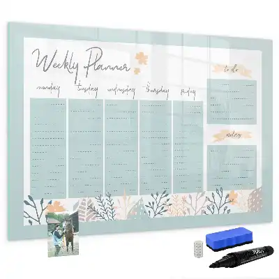 Schreib-Magnettafel als Wochenstundenplan