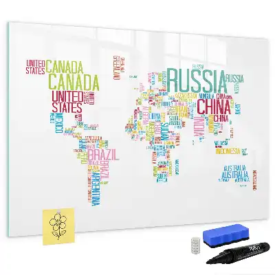 Magnetische Schreibtafel mit Staatsnamen