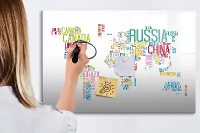 Magnetische Schreibtafel mit Staatsnamen