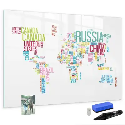 Magnetische Schreibtafel mit Staatsnamen