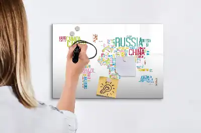 Magnetische Schreibtafel mit Staatsnamen
