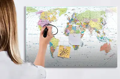 Schreib-Magnettafel in Weltkarten-Optik