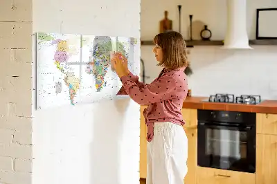 Schreib-Magnettafel in Weltkarten-Optik