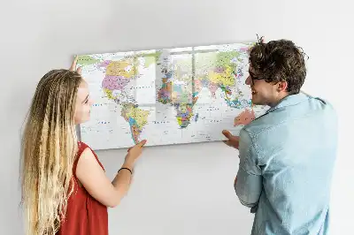 Schreib-Magnettafel in Weltkarten-Optik