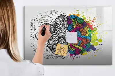 Schreib-Magnettafel mit Gehirn-Abstraktions-Motiv