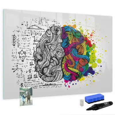 Schreib-Magnettafel mit Gehirn-Abstraktions-Motiv