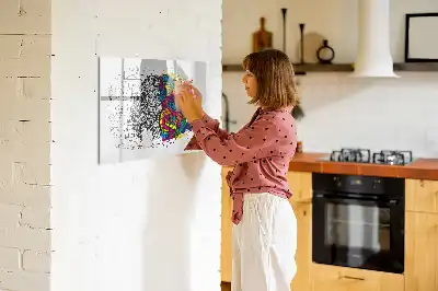 Schreib-Magnettafel mit Gehirn-Abstraktions-Motiv