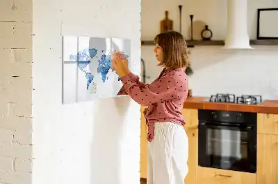Schreib-Magnettafel mit Aquarell-Weltkartenmotiv