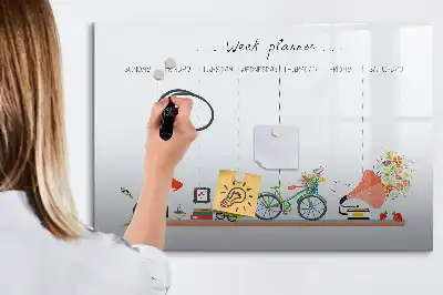 Wochenplaner als beschreibbare Magnettafel