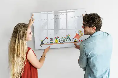 Wochenplaner als beschreibbare Magnettafel