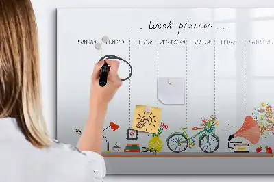 Wochenplaner als beschreibbare Magnettafel