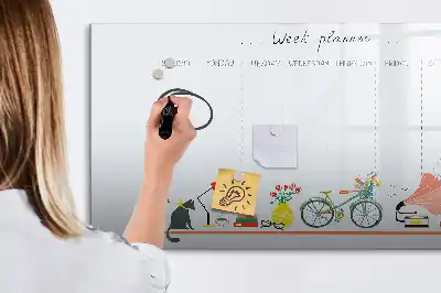 Wochenplaner als beschreibbare Magnettafel