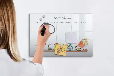 Wochenplaner als beschreibbare Magnettafel