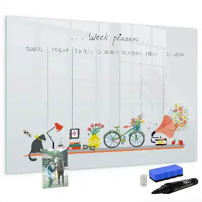 Wochenplaner als beschreibbare Magnettafel