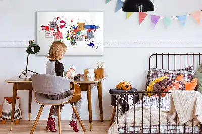 Beschreibbare Magnettafel mit Nationalflaggen-Karte