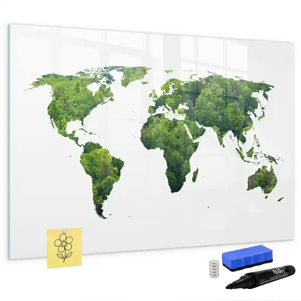 Ökologische Weltkarte als magnetische Schreibtafel