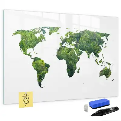Ökologische Weltkarte als magnetische Schreibtafel