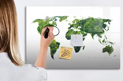 Ökologische Weltkarte als magnetische Schreibtafel