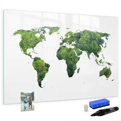 Ökologische Weltkarte als magnetische Schreibtafel
