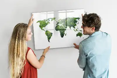 Ökologische Weltkarte als magnetische Schreibtafel
