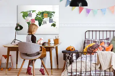 Ökologische Weltkarte als magnetische Schreibtafel