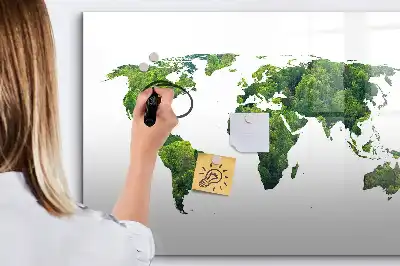 Ökologische Weltkarte als magnetische Schreibtafel