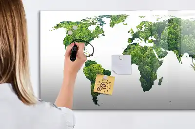 Ökologische Weltkarte als magnetische Schreibtafel