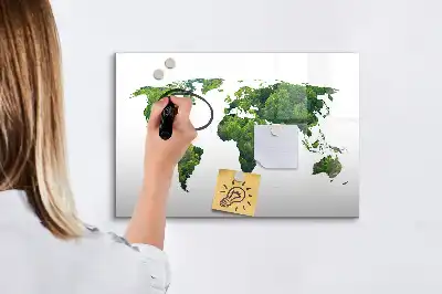 Ökologische Weltkarte als magnetische Schreibtafel